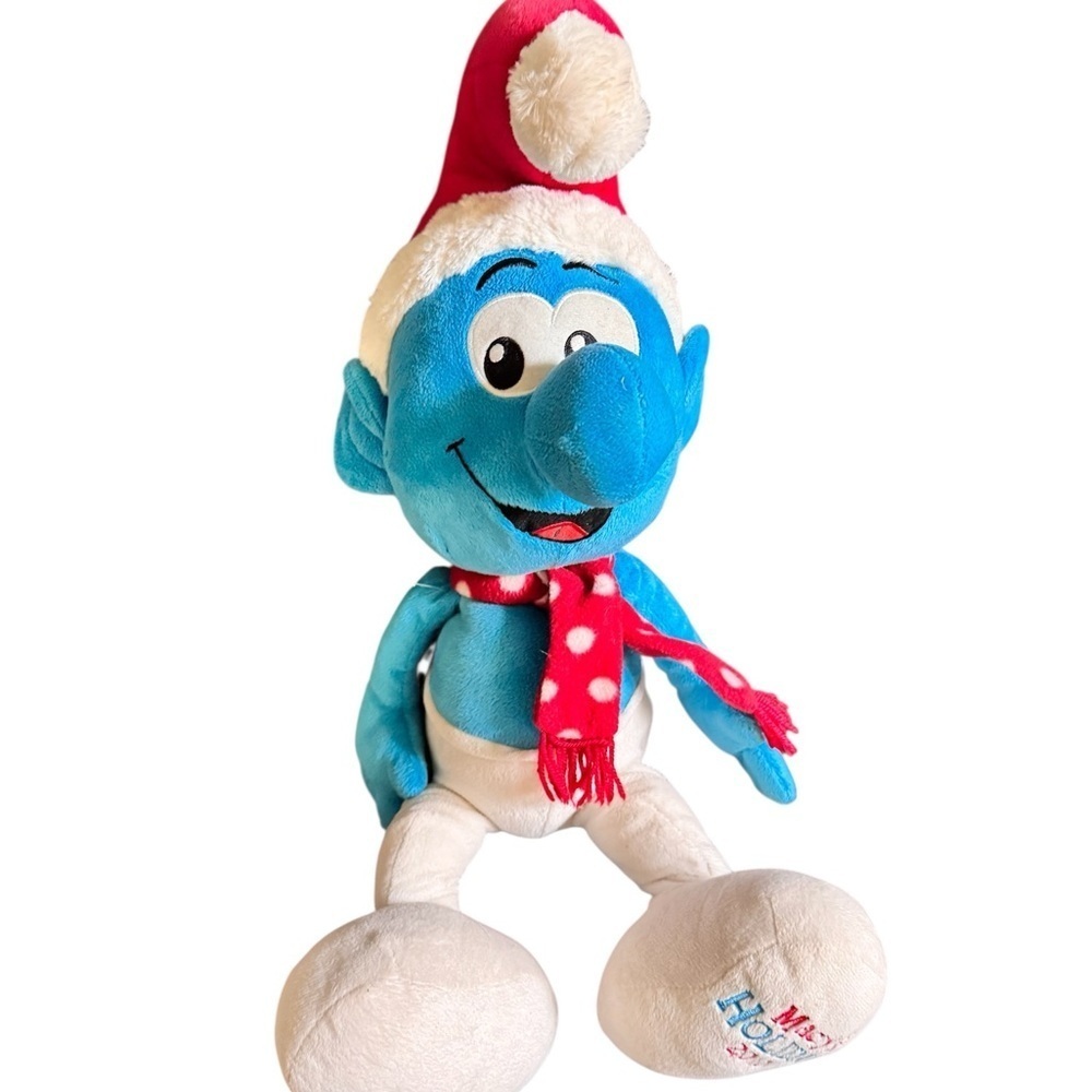 The Smurfs Holiday Plush 23” Santa Hat Scarf Macy’s Exclusive 2010 Christmas